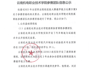2023年全国职业院校技能大赛教学能力比赛云南基地专业技术学院参赛团队信息公示